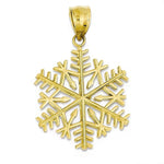 將圖片載入圖庫檢視器 14k Yellow Gold Snowflake Pendant Charm - [cklinternational]
