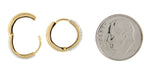 Carregar imagem no visualizador da galeria, 14k Yellow Gold and Rhodium Classic Hinged Hoop Huggie Earrings
