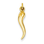 Carregar imagem no visualizador da galeria, 14k Yellow Gold Italian Horn Lucky 3D Pendant Charm
