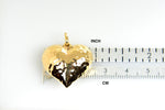 Load image into Gallery viewer, 14K Yellow Gold Puffy Hammered Heart 3D Hollow Pendant Charm
