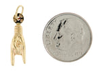 Afbeelding in Gallery-weergave laden, 14k Yellow Gold Rock On Good Luck Hand Pendant Charm
