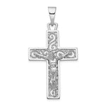 이미지를 갤러리 뷰어에 로드 , 14k White Gold Cross Crucifix Large Pendant Charm - [cklinternational]
