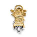 Lade das Bild in den Galerie-Viewer, 14k Gold Two Tone Motorcycle 3D Moveable Pendant Charm
