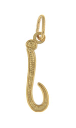 Afbeelding in Gallery-weergave laden, 14K Yellow Gold Lowercase Initial Letter J Script Cursive Alphabet Pendant Charm
