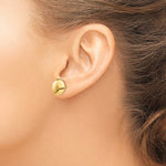 將圖片載入圖庫檢視器 14k Yellow Gold 12mm Button Polished Post Stud Earrings
