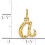 画像をギャラリービューアに読み込む, 10K Yellow Gold Lowercase Initial Letter A Script Cursive Alphabet Pendant Charm
