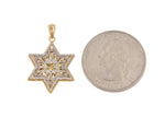 Load image into Gallery viewer, 14k Gold Two Tone Star of David Reversible Pendant Charm
