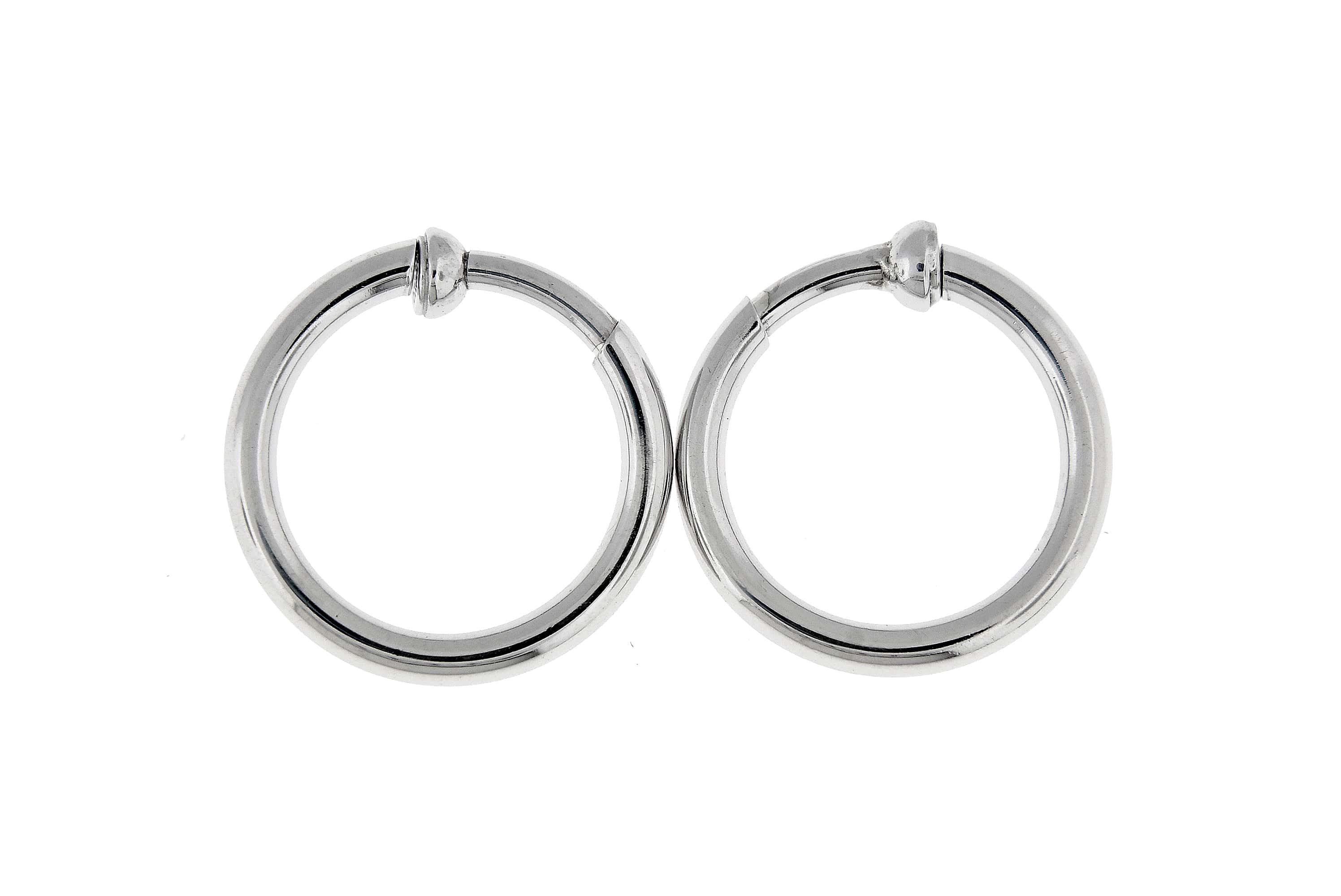 Sterling Silver Classic Round Endless Hoop Non Pierced Clip On Earrings 18mm x 2.5mm