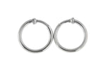 Lataa kuva Galleria-katseluun, Sterling Silver Classic Round Endless Hoop Non Pierced Clip On Earrings 18mm x 2.5mm
