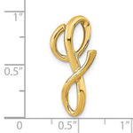 將圖片載入圖庫檢視器 14k Yellow Gold Initial Letter G Cursive Chain Slide Pendant Charm
