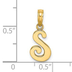 Carregar imagem no visualizador da galeria, 14K Yellow Gold Script Initial Letter S Cursive Alphabet Pendant Charm
