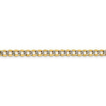 將圖片載入圖庫檢視器 14K Yellow Gold with Rhodium 4.3mm Pavé Curb Bracelet Anklet Choker Necklace Pendant Chain with Lobster Clasp
