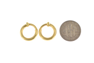 14K Yellow Gold 15mm x 2.5mm Non Pierced Round Hoop Earrings