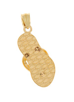 Load image into Gallery viewer, 14k Yellow Gold Flip Flop Slipper Sandal 3D Pendant Charm

