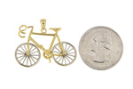 Afbeelding in Gallery-weergave laden, 14k Gold Two Tone Large Bicycle Moveable 3D Pendant Charm - [cklinternational]
