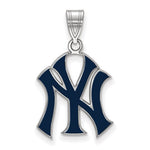 画像をギャラリービューアに読み込む, Sterling Silver Gold Plated Enamel New York Yankees LogoArt Licensed Major League Baseball MLB Pendant Charm
