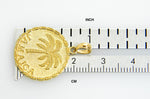 Load image into Gallery viewer, 14k Yellow Gold Jamaica Palm Tree Travel Round Pendant Charm
