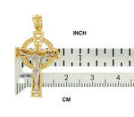 Lade das Bild in den Galerie-Viewer, 14k Gold Two Tone Iona Crucifix Cross Pendant Charm
