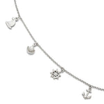 Load image into Gallery viewer, Sterling Silver Sailboat Anchor Seashell Adjustable Anklet
