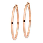 Load image into Gallery viewer, 14K Rose Gold Square Tube Round Hoop Earrings 35mmx2mm
