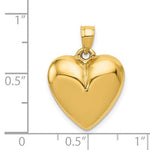 Indlæs billede til gallerivisning 14k Yellow Gold Small Puffy Heart 3D Pendant Charm

