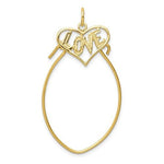Afbeelding in Gallery-weergave laden, 10K Yellow Gold Love Heart Charm Holder Pendant
