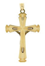 Kép betöltése a galériamegjelenítőbe: 14k Gold Two Tone Large Cross Crucifix Pendant Charm
