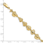 Carregar imagem no visualizador da galeria, 14k Yellow Gold Sea Snail Seashell Conch Scallop Shell Ocean Beach Bracelet
