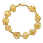 Indlæs billede til gallerivisning 14k Yellow Gold Seashell Shell Conch Scallop Sea Ocean Beach Bracelet
