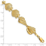 Загрузить изображение в средство просмотра галереи, 14k Yellow Gold Seashell Shell Conch Scallop Sea Ocean Beach Bracelet

