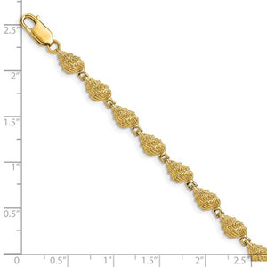 14k Yellow Gold Seashell Conch Shell Ocean Sea Beach Bracelet