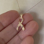 Load and play video in Gallery viewer, 14k Yellow Gold Awareness Ribbon Pendant Charm
