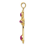 Load image into Gallery viewer, 14k Yellow Gold with Genuine Ruby Emerald Cross Pendant Charm
