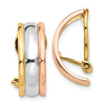 Lade das Bild in den Galerie-Viewer, 14k Yellow White Rose Gold Tri Color Non Pierced Clip On Huggie Earrings

