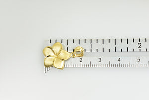 14k Yellow Gold Plumeria Flower Small Pendant Charm