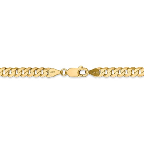14k Yellow Gold 4.75mm Beveled Curb Link Bracelet Anklet Necklace Pendant Chain