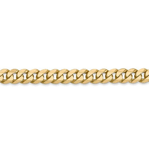 14k Yellow Gold 5.75mm Beveled Curb Link Bracelet Anklet Necklace Pendant Chain