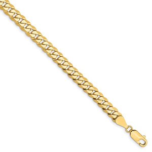14k Yellow Gold 5.75mm Beveled Curb Link Bracelet Anklet Necklace Pendant Chain