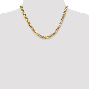14k Yellow Gold 6.25mm Beveled Curb Link Bracelet Anklet Necklace Pendant Chain