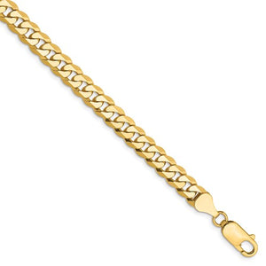 14k Yellow Gold 6.25mm Beveled Curb Link Bracelet Anklet Necklace Pendant Chain