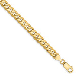 將圖片載入圖庫檢視器 14k Yellow Gold 6.75mm Beveled Curb Link Bracelet Anklet Necklace Pendant Chain
