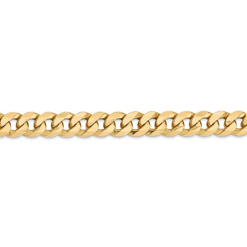 14k Yellow Gold 8mm Beveled Curb Link Bracelet Anklet Necklace Pendant Chain