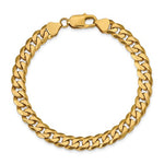 Cargar imagen en el visor de la galería, 14k Yellow Gold 8mm Beveled Curb Link Bracelet Anklet Necklace Pendant Chain
