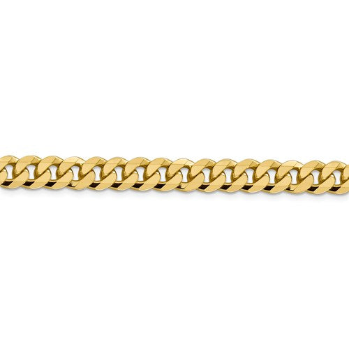 14k Yellow Gold 8.5mm Beveled Curb Link Bracelet Anklet Necklace Pendant Chain