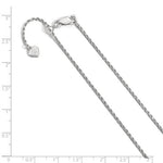 Indlæs billede til gallerivisning Sterling Silver 1.4mm Rope Necklace Pendant Chain Adjustable
