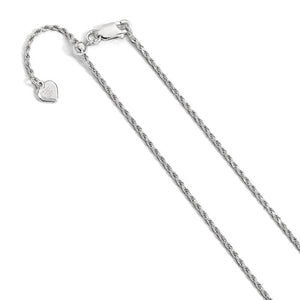 Sterling Silver 1.4mm Rope Necklace Pendant Chain Adjustable