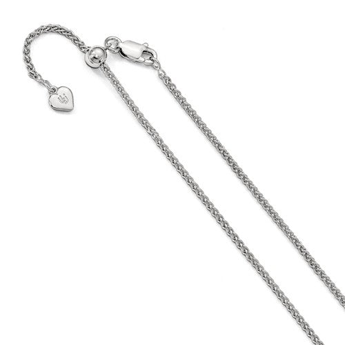 Sterling Silver 1.6mm Spiga Wheat Necklace Pendant Chain Adjustable
