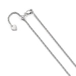 Cargar imagen en el visor de la galería, Sterling Silver 1.55mm Rope Necklace Chain Adjustable to 22 inches
