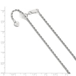 Lataa kuva Galleria-katseluun, Sterling Silver 2mm Rope Necklace Pendant Chain Adjustable
