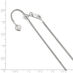Indlæs billede til gallerivisning Sterling Silver 1.5mm Spiga Wheat Necklace Pendant Chain Adjustable

